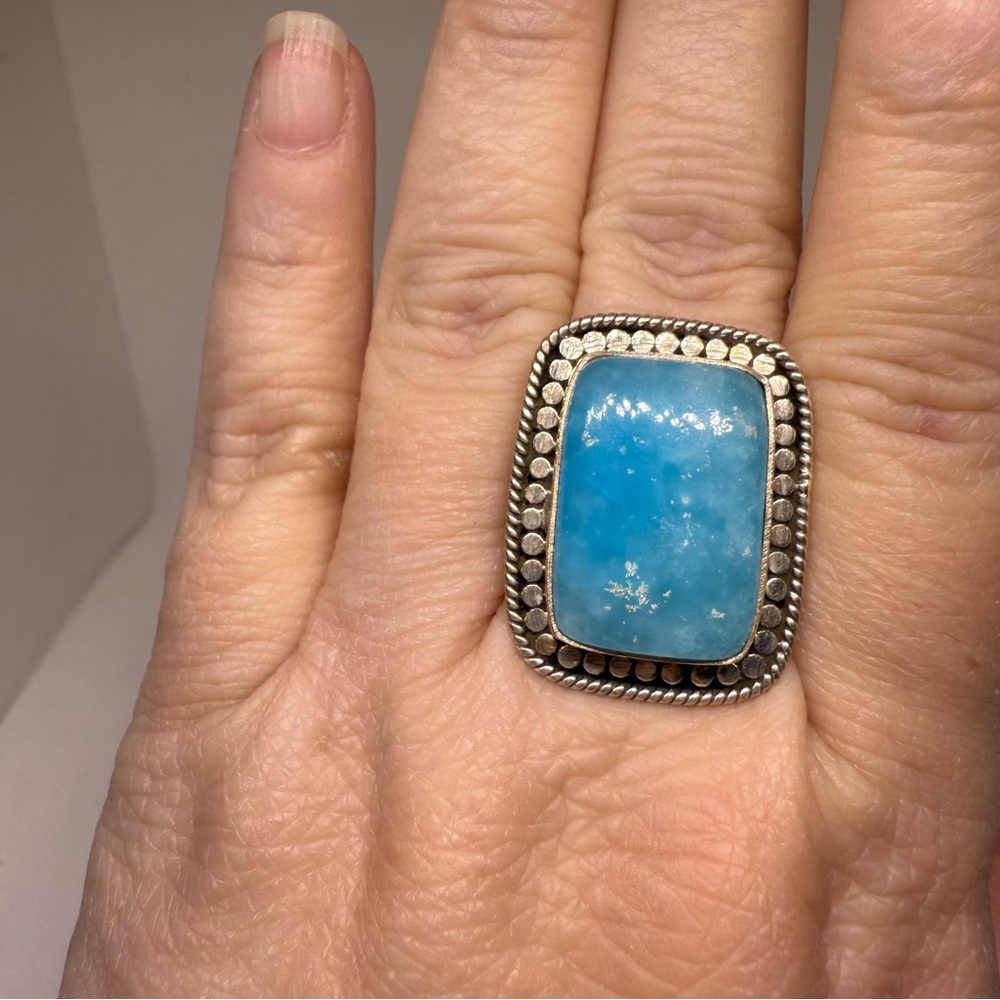 Sterling Silver and Blue Stone Ring